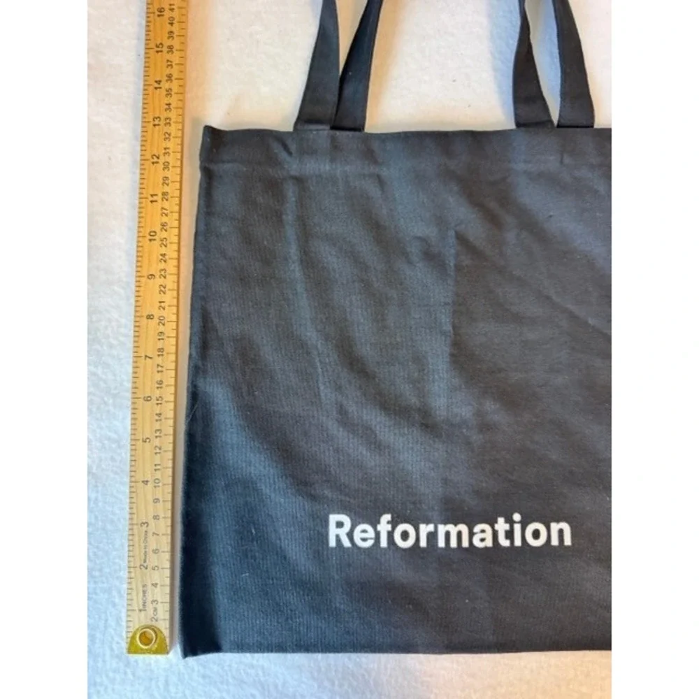 Reformation Black Canvas Tote Bag Logo Graphic Eco Friendly Reusable Bag
